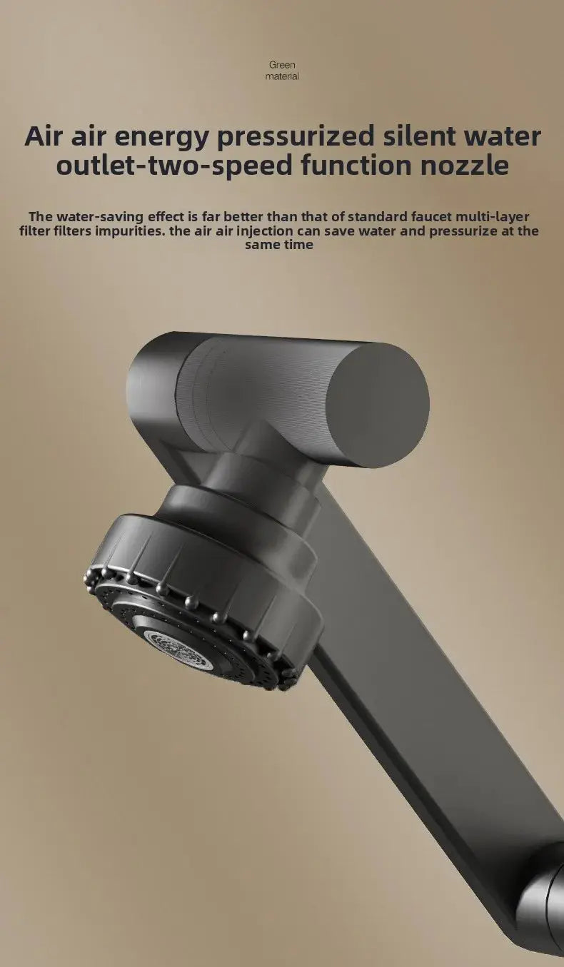 Wash basin faucet, Simples Market, double-hole hot–cold tap with 2-mode rotating nozzle.