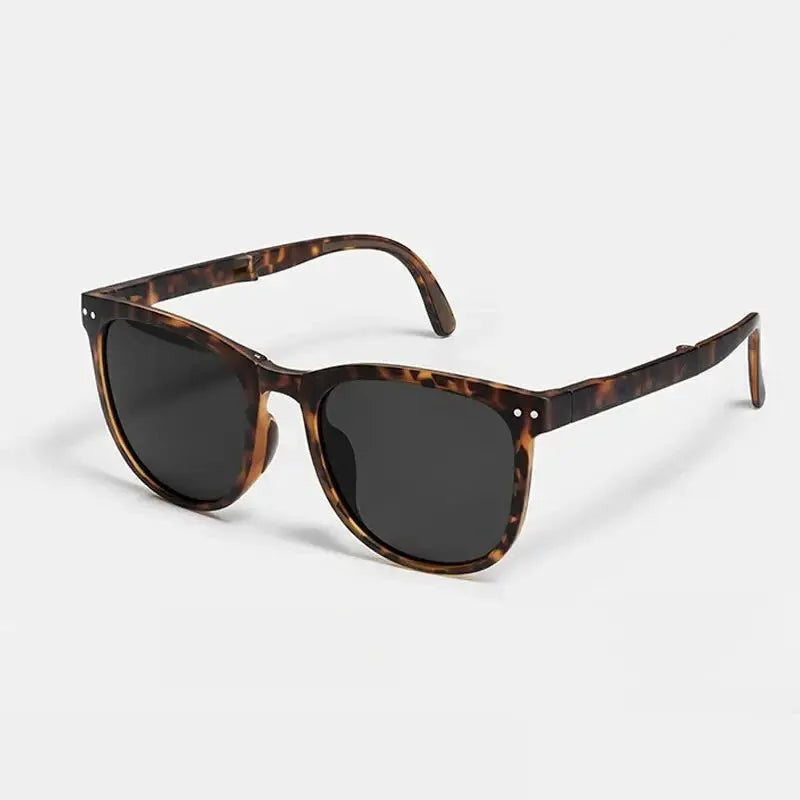 PulseFold Foldable Square Frame Sunglasses for Men and Women UV Protection Ultra Compact for Driving Outdoors