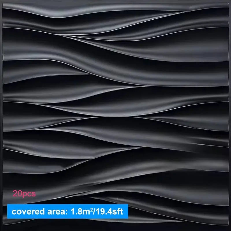20 Pcs 3D Wall Panels 30x30cm Indoor Wall Decor For Living Room Bedroom Hotel Office Mural Tile Panels