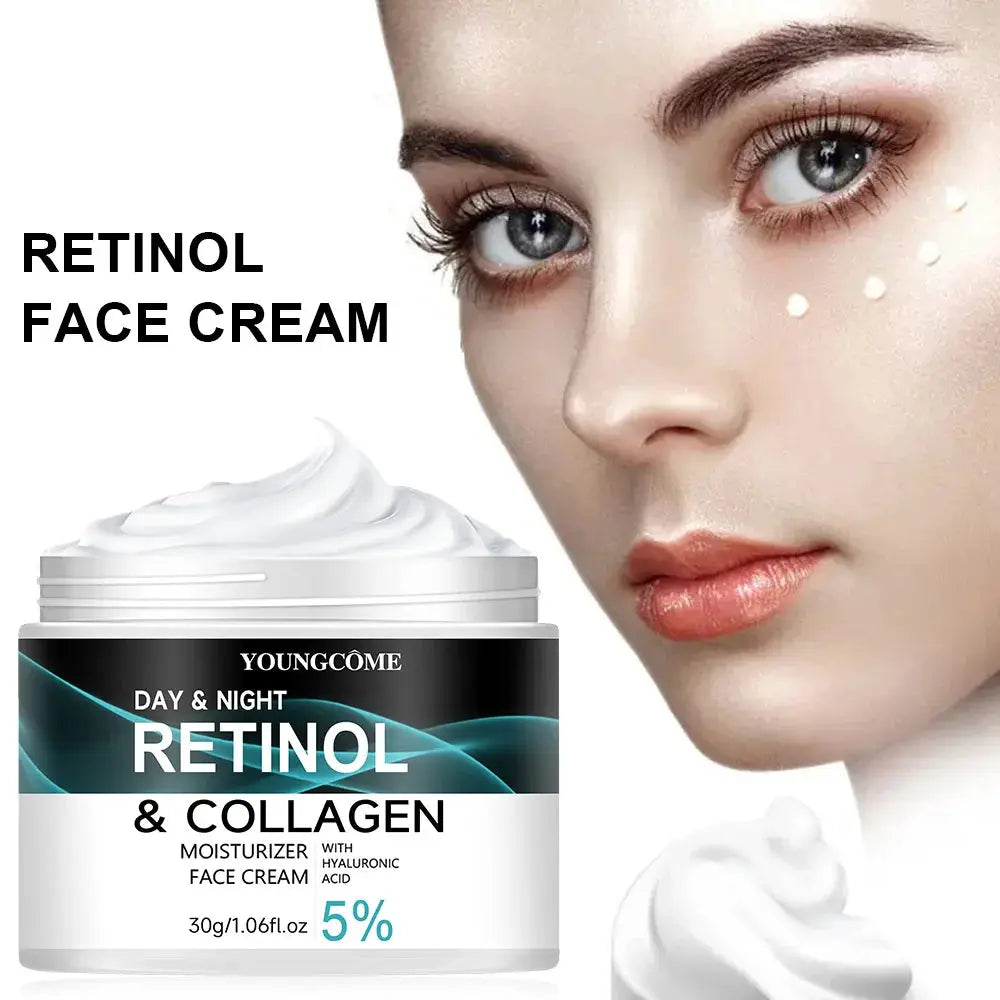 Youngcome Retinol And Collagen Face Cream For Day And Night Use Improves Skin Elasticity Radiance And Moisture