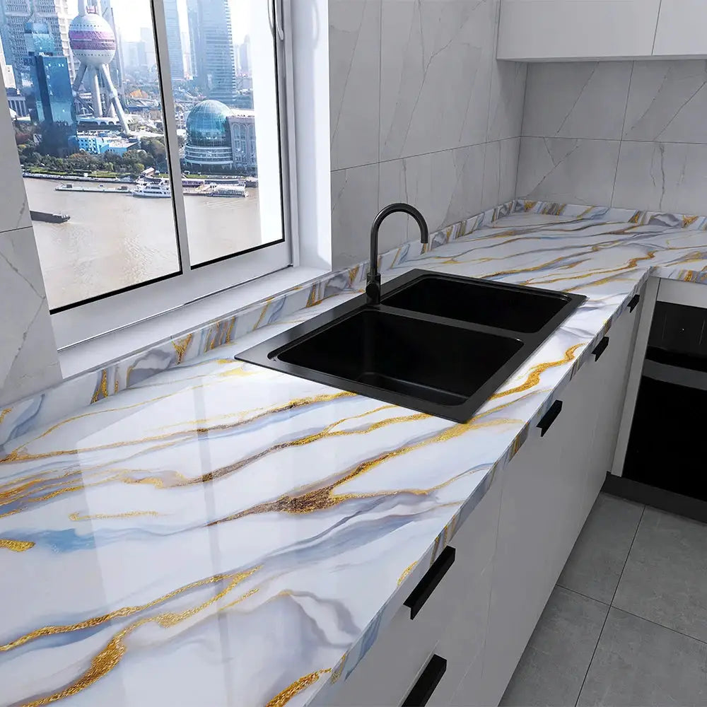 Pearlescent PVC Wallpaper Film Waterproof Self Adhesive Wall Stickers For Kitchen Wardrobe Furniture