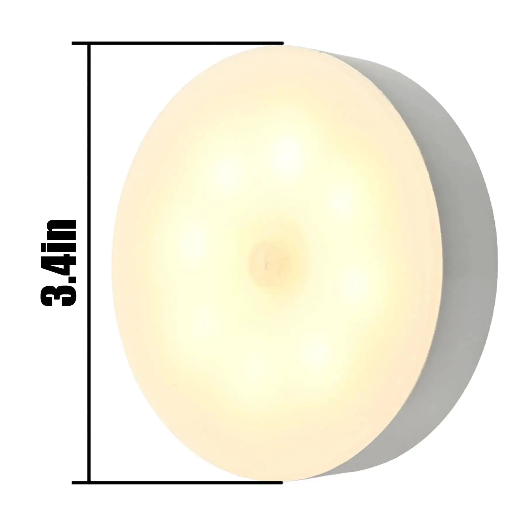 LED night light with motion sensor; battery-powered bedside lamp featuring beige globe and gray rim.