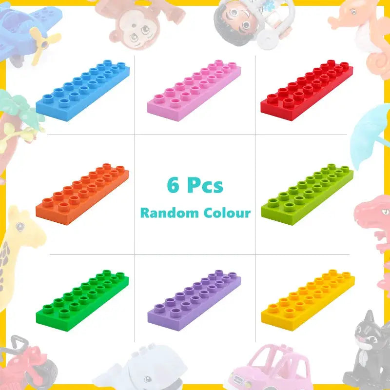 6 Piece Big Building Block Accessories Compatible With Enlighten Large Bricks Foundation Blocks Educational Toy
