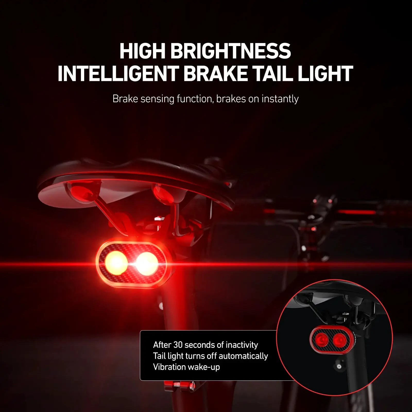 CYCLAMI CY300T Smart Brake Sensing Front And Rear Light Waterproof MTB And Road Bike Lighting Set