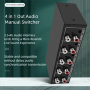 4 In 1 Audio Switcher 1 Output RCA AUX Stereo Selector With 3.5mm And L R Inputs Passive Box