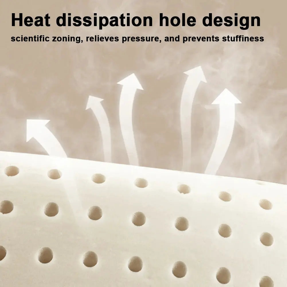 Simples Market memory foam pillow, cream color with heat-dissipation perforations for neck support