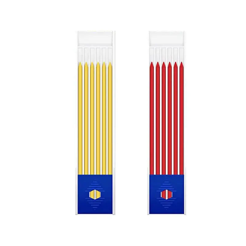 Simples Market carpenter pencils 2.8mm, long-nosed, yellow and red in twin plastic packs