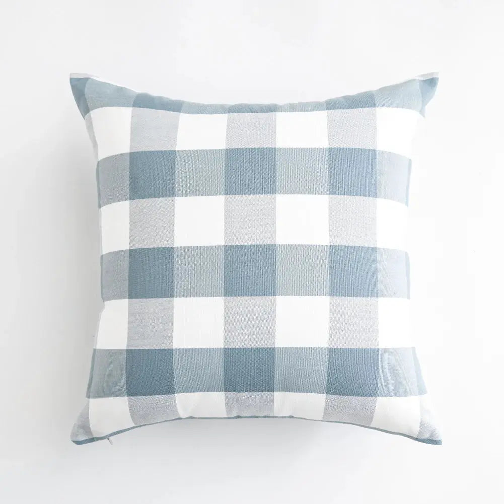 Pillow cover, light blue plaid, 30x50cm/45x45cm, Simples Market LEEJOOM, 1pc