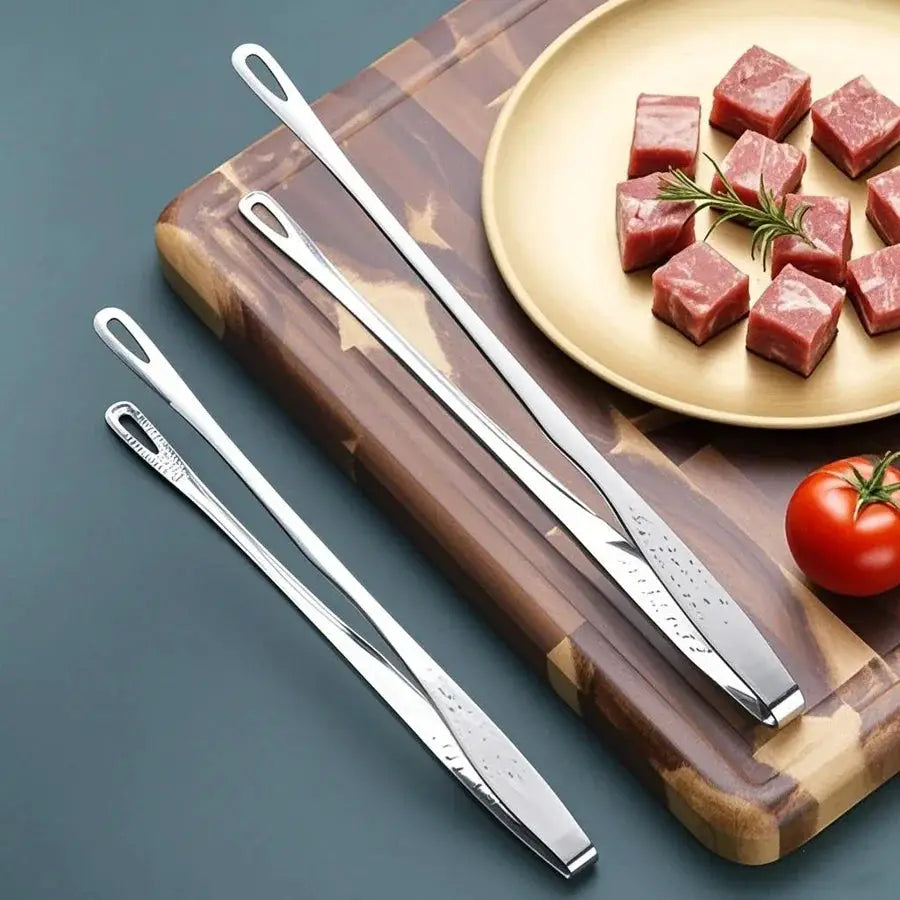 Long Stainless Steel Kitchen Tongs Non Slip Heat Resistant BBQ Grill Tongs For Steak Seafood Salad Buffet Cooking Tools