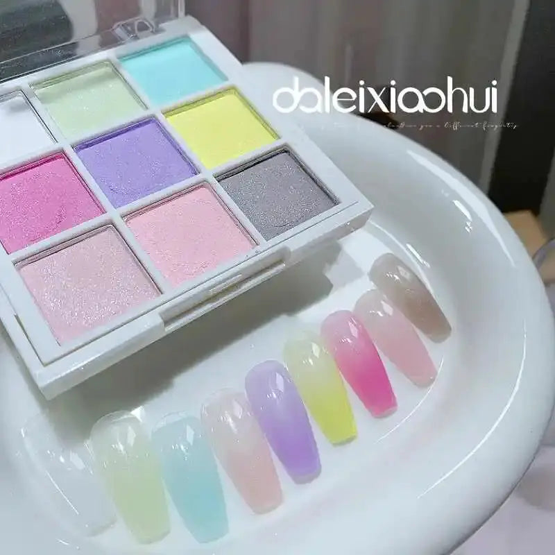 16 Grid 16 Color Solid Rubbing Powder Palette For Nail Art DIY Gradient Smudge Pat Pat Powder Seamless Finish