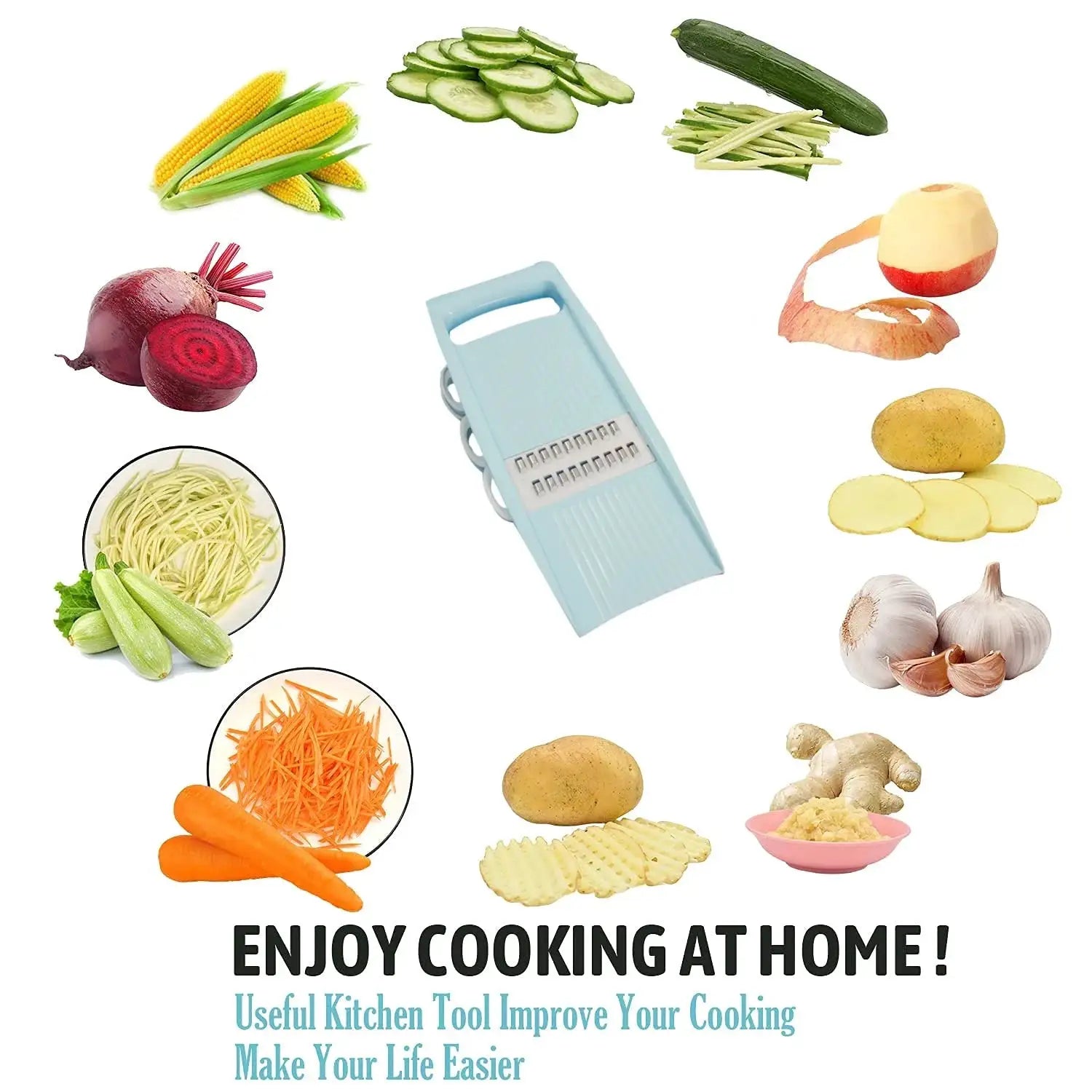 5 In 1 Vegetable Fruit Slicer Multifunctional Manual Food Grater Cutter Potato Chopper Kitchen Veggie Dicer Gadgets
