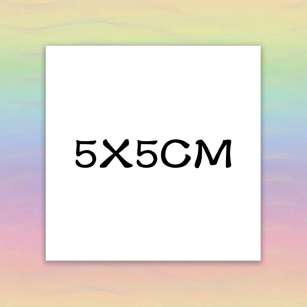 Custom 5x5 cm white square thank you card on a pastel gradient background