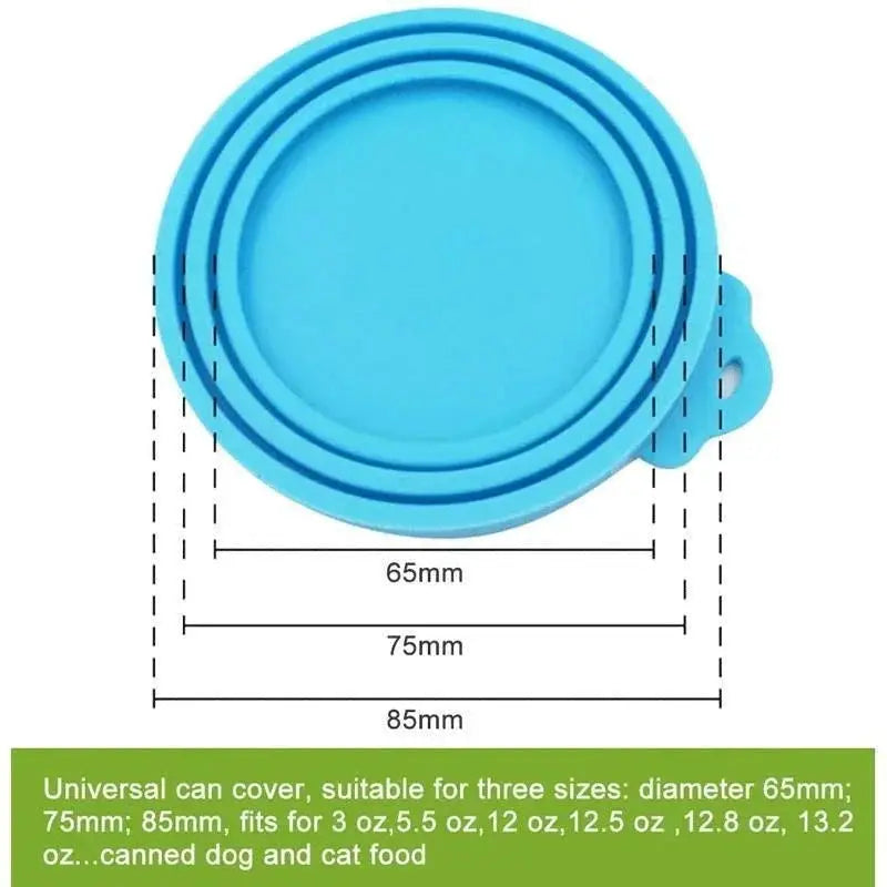 Reusable 3 In 1 Pet Food Can Silicone Cover Lid Airtight Seal for 8.5cm 7.5cm 6.5cm Cans Ideal for Dogs and Cats