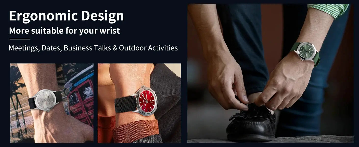 BERNY men’s wristwatches; stainless steel cases with silicone straps; three dial colors shown (silver, red, green).