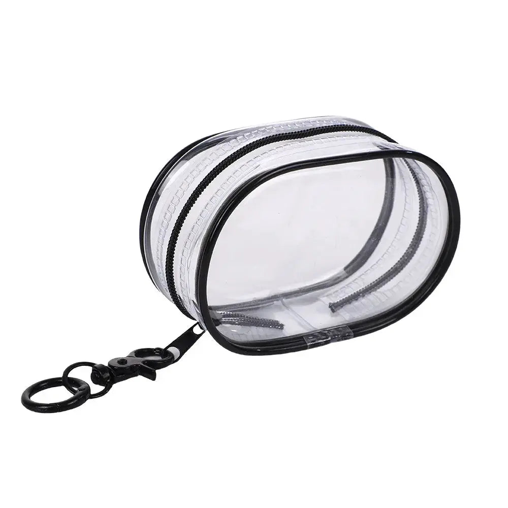Transparent Plastic Jewelry Organizer Box Pouch With Keychain Cute Doll Bag Dustproof Case For Storage