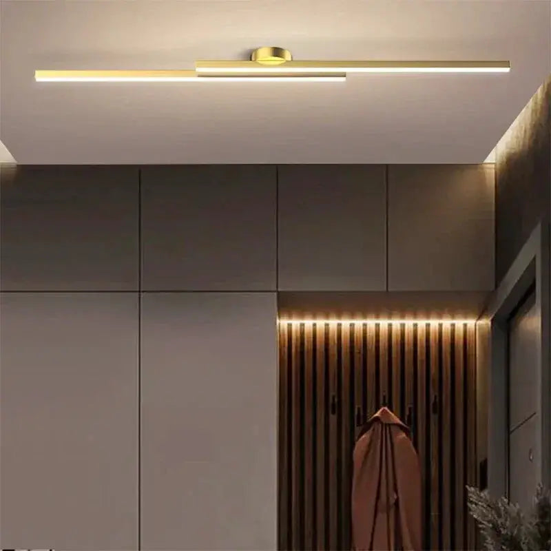 Modern LED Ceiling Light bar, 60/80cm brass finish, ceiling-mounted for bedroom and living room, sleek design