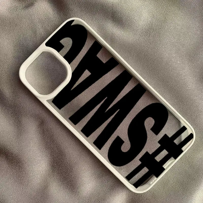 SWAG bold-letter iPhone case with white bumper and gray back, shockproof protection
