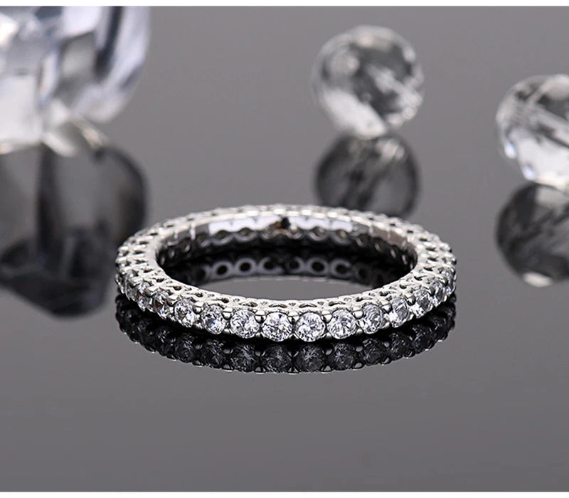 So-Bling S925 Sterling Silver Ring with cubic zirconia pave for women by Simples Market