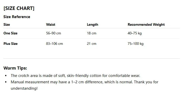 Butterfly Lace Thong size chart by Simples Market: One Size 56–90 cm waist, 18 cm; Plus Size 83–106 cm waist, 21 cm.