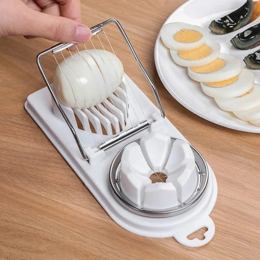 ChefPro Multifunctional Egg Cutter 2 In 1 With Durable PP Base And Stainless Steel Wire For Even Slices
