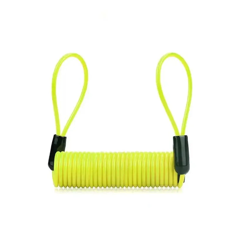 Disc lock reminder cable, 1.2m bright yellow coil with black ends for motorcycles by Simples Market