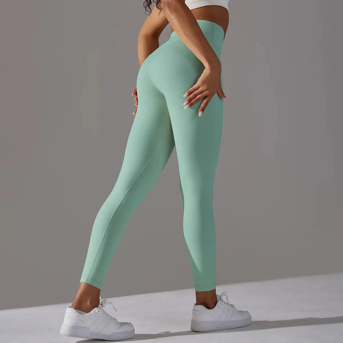 High Waist Naked Feeling Leggings mint green for fitness and yoga