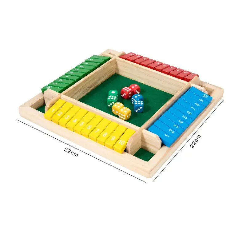 Shut The Box Dice Board Game Wooden Panels For 4 Players Pub Bar Party Supplies Family Fun For Kids And Adults