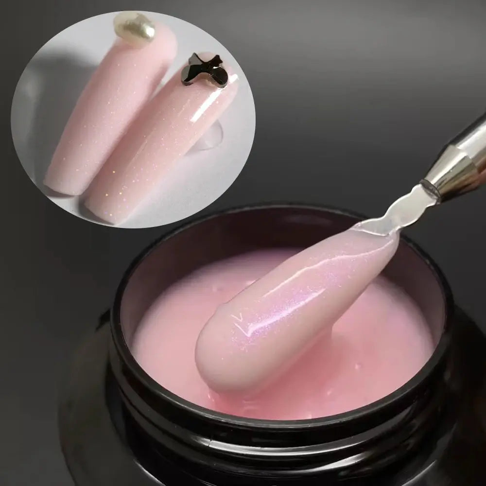 Jillnails 50g Self Leveling Medium Gel Milky Pink White Builder For Easy Shaping Without Running Into Cuticles