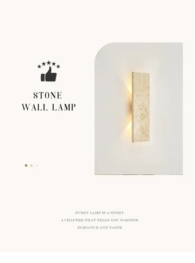 Stone wall lamp outdoor waterproof beige natural stone finish, 18W LED