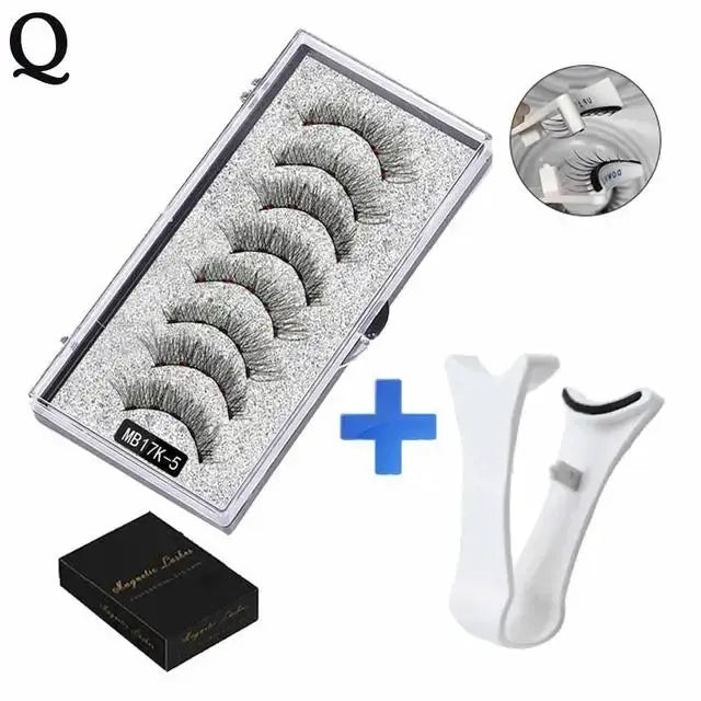 3D Natural Magnetic Eyelashes Set With Five Magnetic Lashes Reusable Handmade False Eyelashes Shipping Box