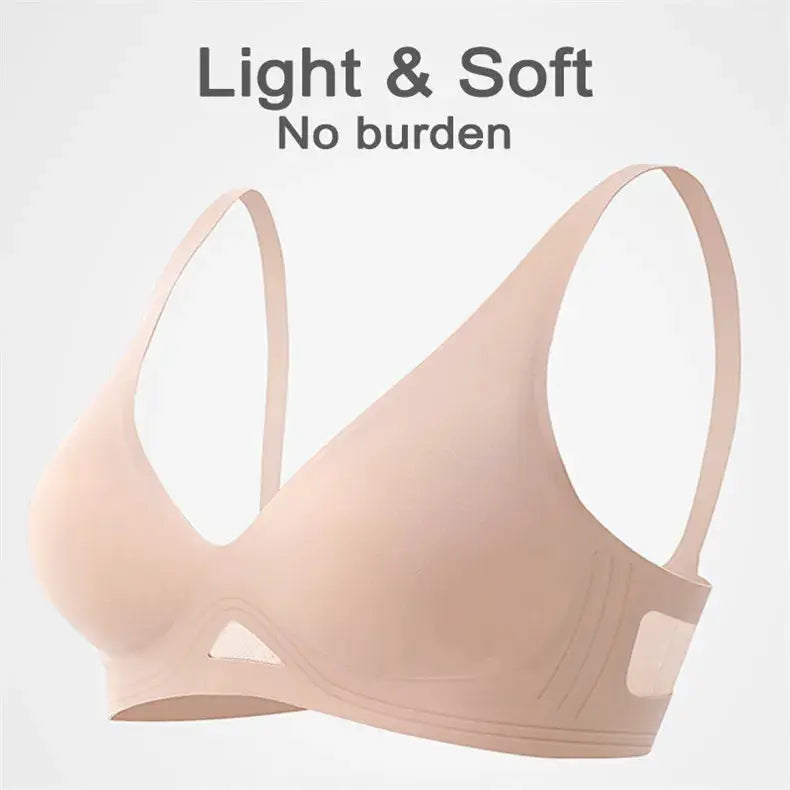 Wire-free nude bralette bra, seamless, lightweight and soft, Simples Market
