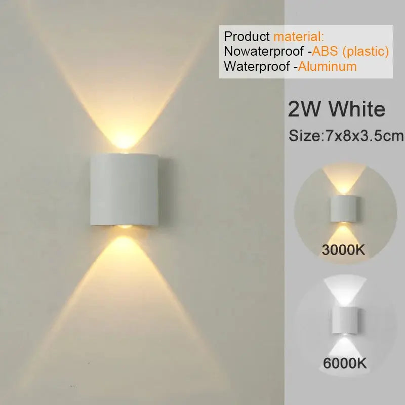LED Wall Sconces Modern Indoor Outdoor Lamp White Up Down Wall Mount Lights For Living Room Hallway Bedroom Decor