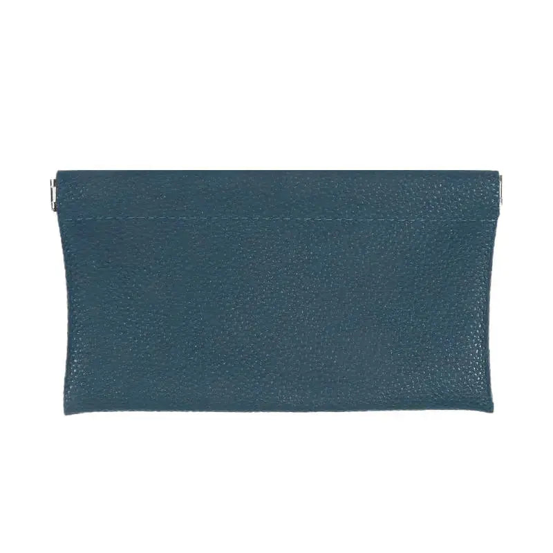 Long wallet by Simples Market in blue faux leather with zip closure