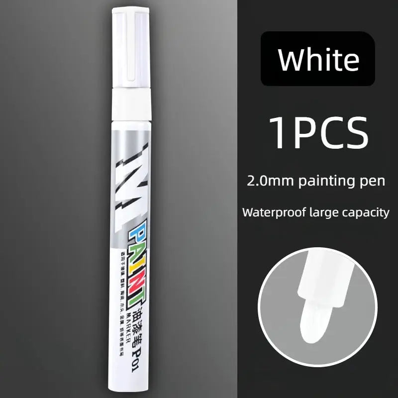 Car Paint Scratch Repair Brush Pen Waterproof Marker For Auto Finishes Minor Scratches Black White Red Silver