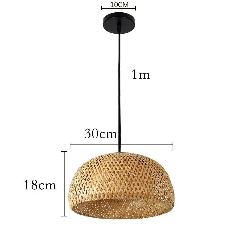 Hand Knitted Chinese Style Weaving Bamboo Pendant Lamp 18 Cm 19 Cm 30 Cm Hanging Light For Restaurant And Home Decor E27 - Simples Market