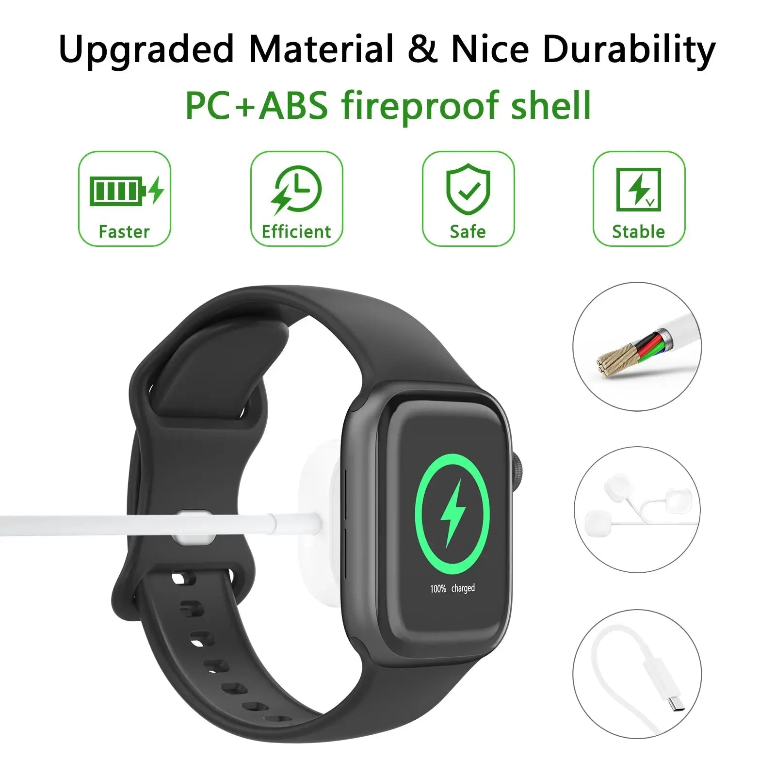 New Magnetic Wireless Charger for Apple Watch Series 9 8 7 6 5 4 SE Fast Charging Cable USB Type C for iWatch Series 6 3 5 3 2 1