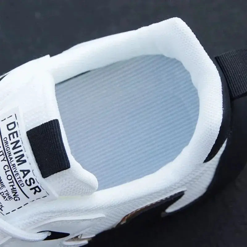 Men's PU leather waterproof sneakers white interior, padded collar, pull tabs