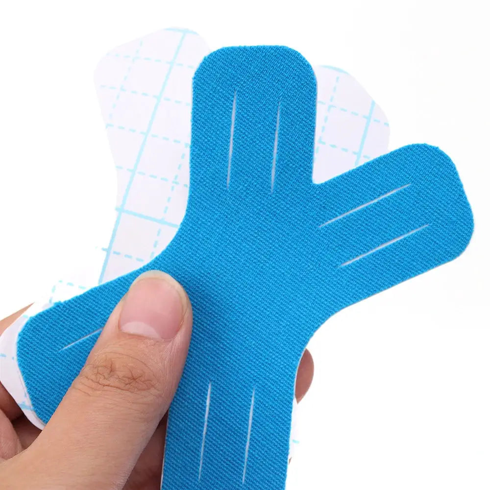 Kinesiology tape blue elastic therapeutic sports tape by Simples Market for knee, shoulder and elbow; waterproof.