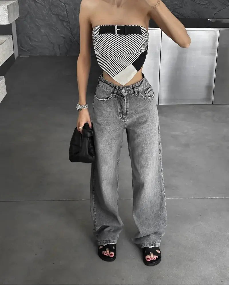 Z1975 Straight Leg Jeans For Women Y2K Classic Wash 2025 ETJ