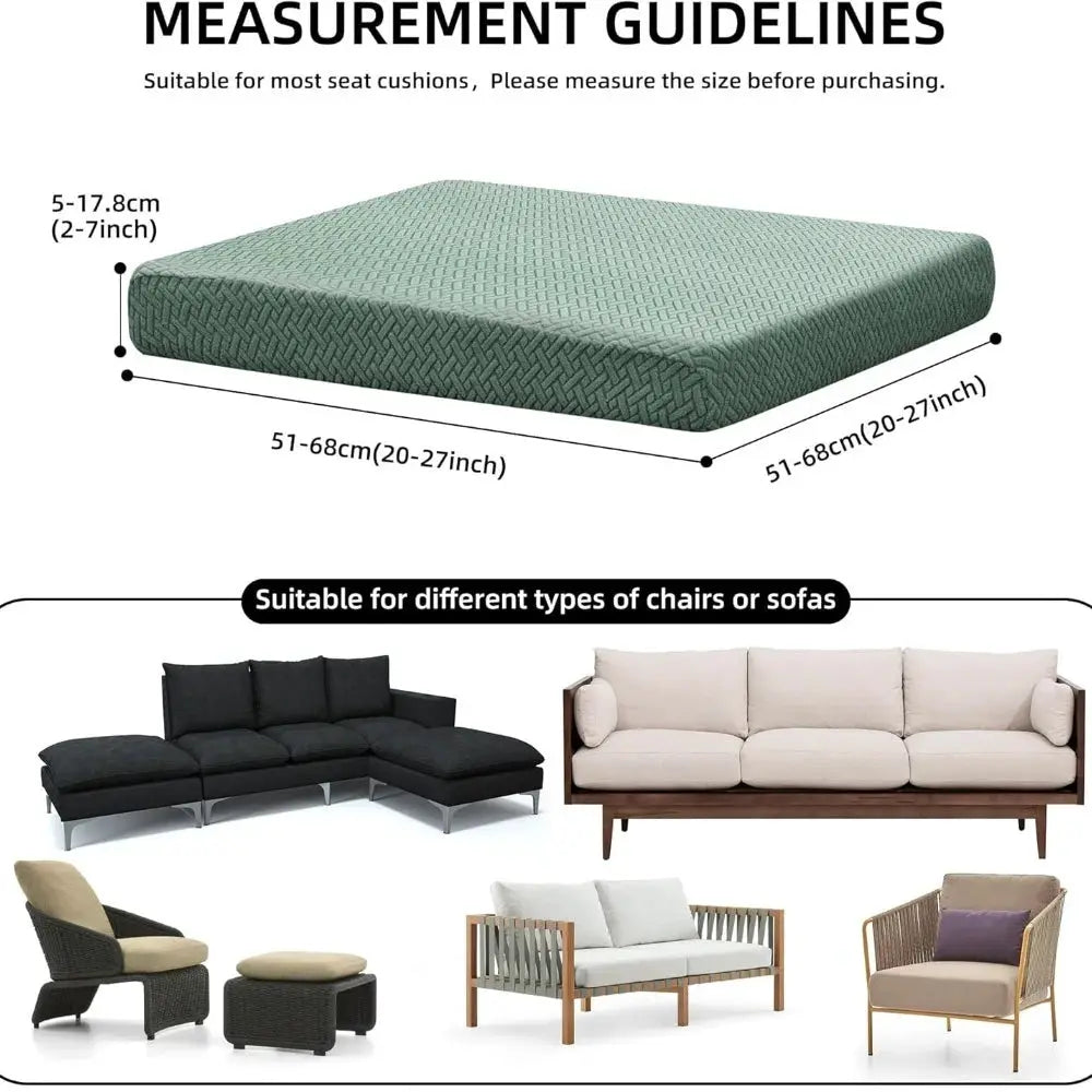 Outdoor sofa cushion covers by Simples Market, waterproof stretch slipcovers for 51–68 cm cushions; covers 5 chair/sofa types