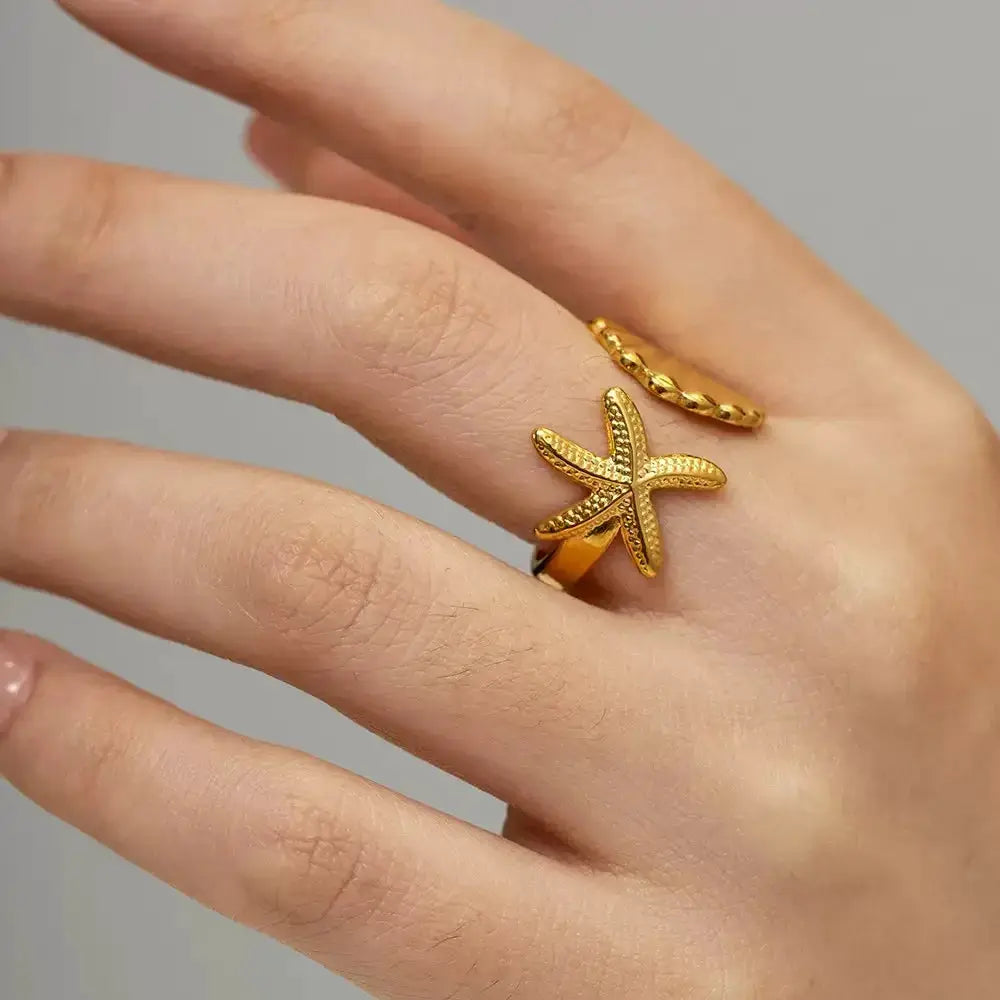 Geometric Wide Edge Adjustable Ring In Electroplated Gold With Minimalist Design For Daily Wear And Special Occasions
