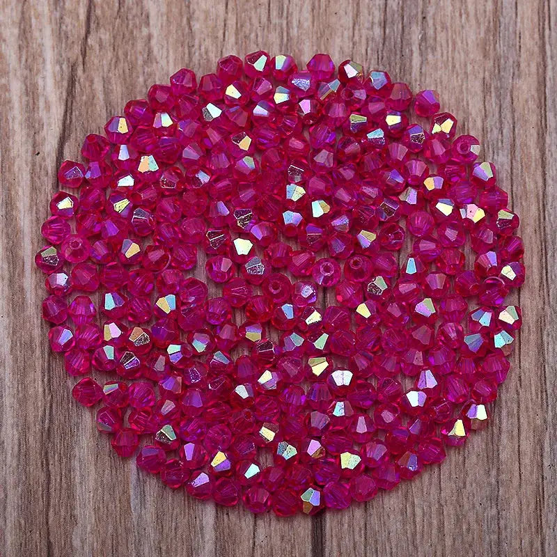 300Pcs Exquisite 4mm Bicone Crystal Beads for Jewelry Making Accessories 061-080
