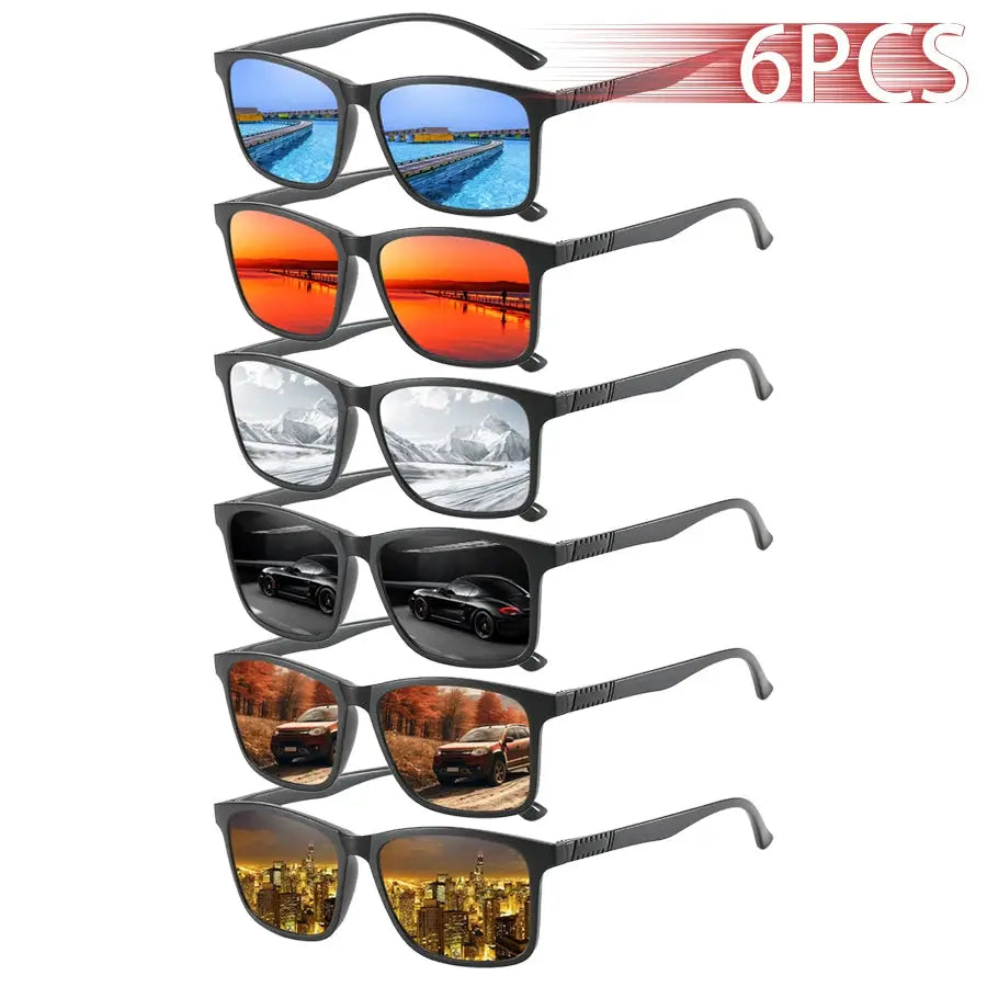 DesignerLux Vintage Check Square Sunglasses With UV400 Protection Durable Polycarbonate Frames For Men And Women