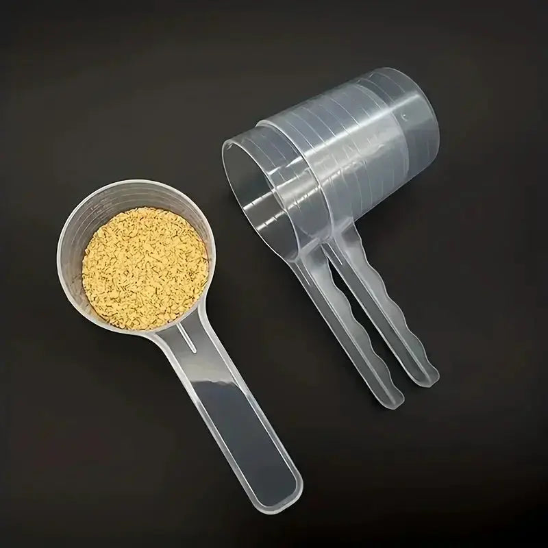 Pet Measuring Spoon Transparent With Graduation Marks 100ml Durable Plastic For Easy Dog And Cat Feeding