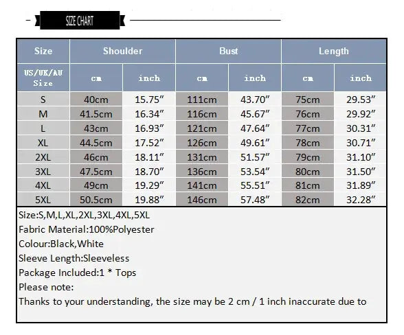 INCERUN men's sleeveless mesh striped vest size chart with shoulder, bust and length measurements.