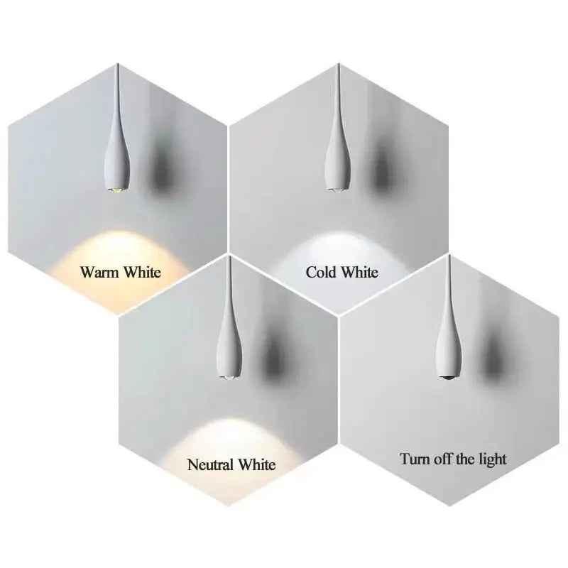 MARPOU LED Pendant Light, 6W adjustable-height chandelier with touch switch and three white temperature options