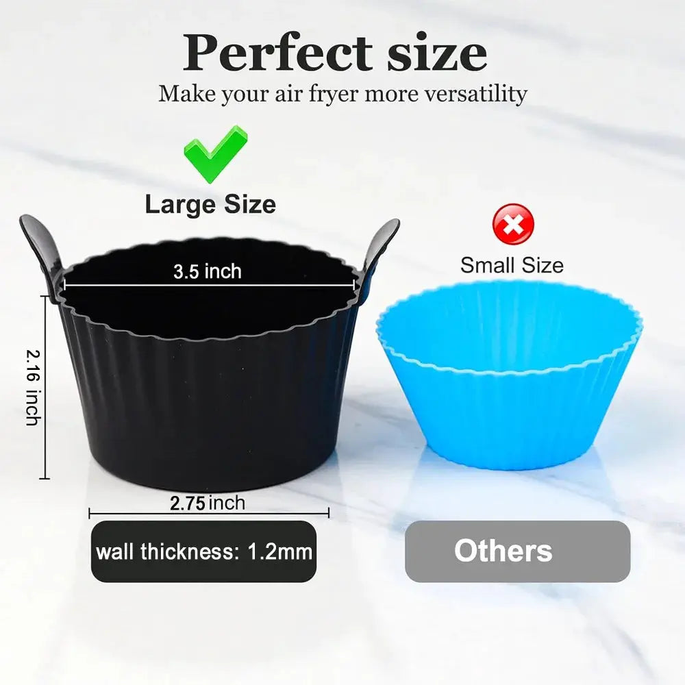 Silicone Egg Poacher Cups For Air Fryer Ovens Cupcake Liners Ramekins Reusable Food Grade Silicone