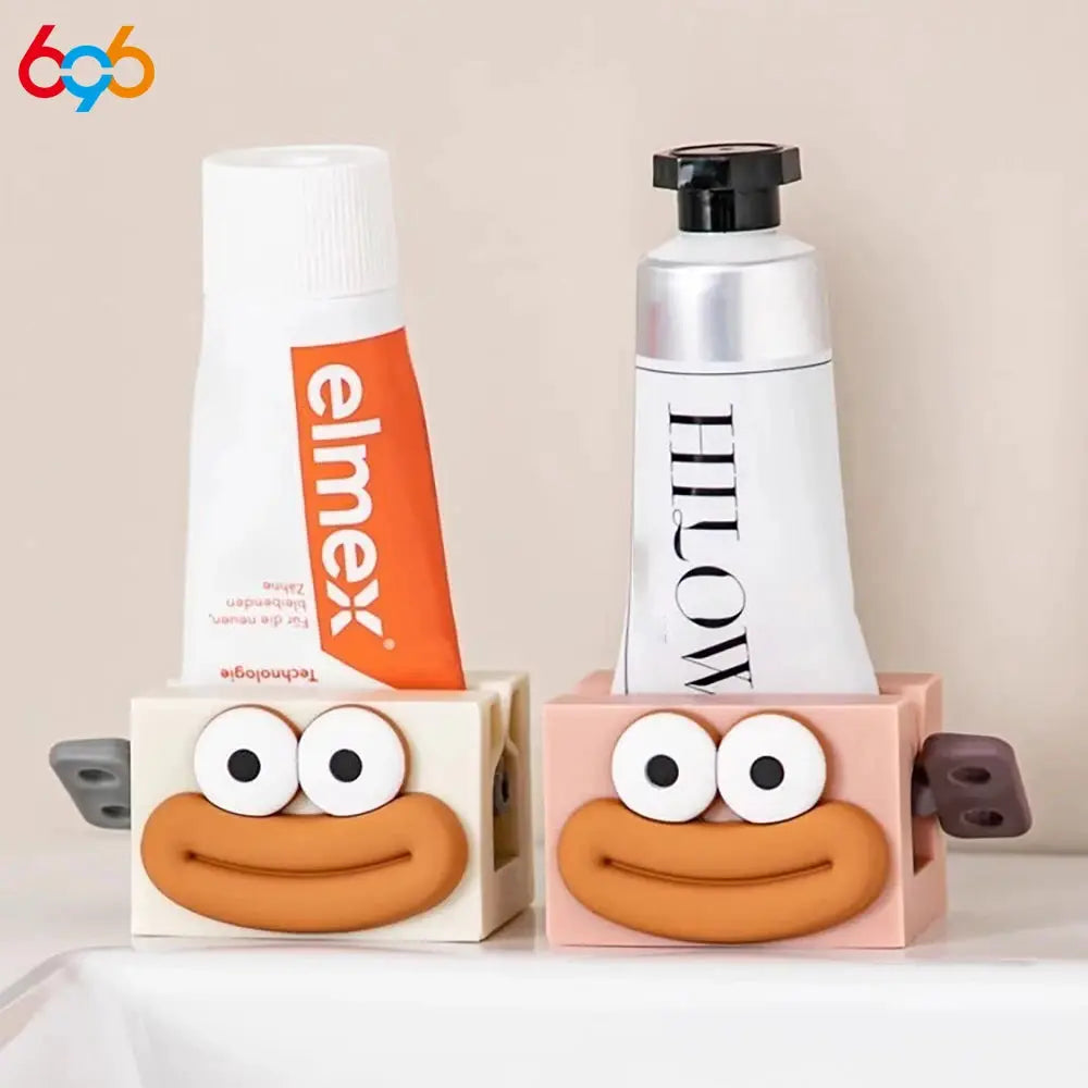 Cartoon Manual Toothpaste Squeezer and Facial Cleanser Roller Stand