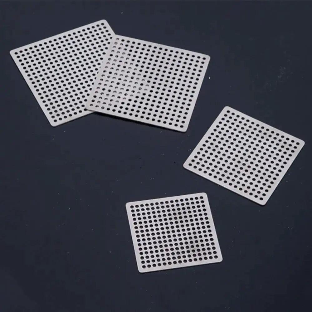 Stainless steel square drain covers with perforated holes; set of 4 hair catcher filters for showers and kitchens