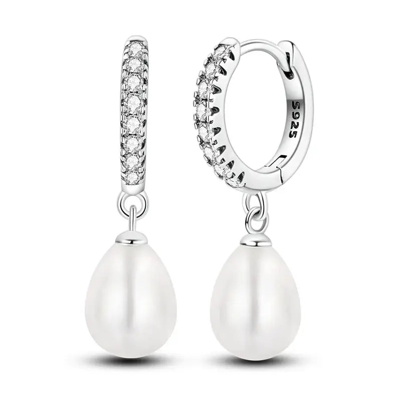 925 Sterling Silver Hoop Earrings Hypoallergenic Zirconia Hoops For Women Girls High Quality Fashion Jewelry